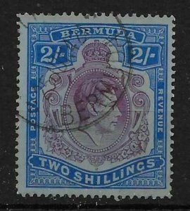 BERMUDA SG116bc 1941 2/= DEEP PURPLE & ULTRAMARINE ON GREY-BLUE BROKEN SCROLL FU