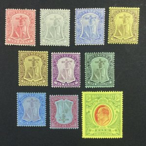 MOMEN: MONTSERRAT SG #36-47,40a 1908-14 MINT OG H £180 LOT #226453-5365