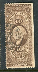 USA; 1860s early classic Washington Revenue fine used shade of 40c. value