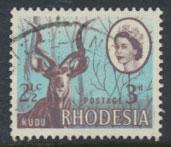 Rhodesia   SG 408  SC# 245 Used  Kudu  Dual Currency   details 