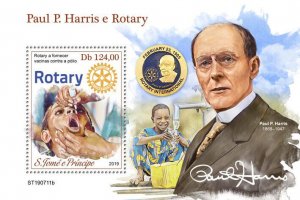 Sao Tome & Principe 2019 MNH Rotary International Stamps Paul P. Harris 1v S/S