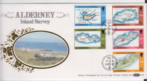 Alderney - Survey Maps -1989 - Silk FDC