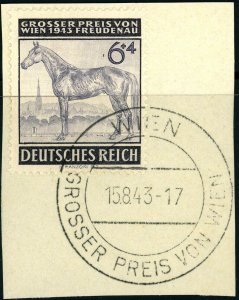 VIENNA Gran Prix Special Postmark #B244 #857 Deutsches Reich Germany 1943