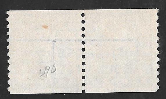490 1 cent SUPERB SLOGAN Washington, Green Line Pair Stamp used VF