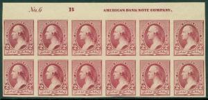 USA : 1890. Scott #219DP5 Beautiful showpiece of P/B of 12. PSAG Certificate.