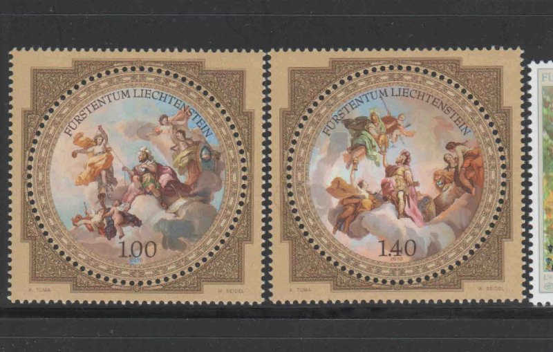 LIECHTENSTEIN #1486-1487  2010  FRESCOS    MINT  VF NH  O.G