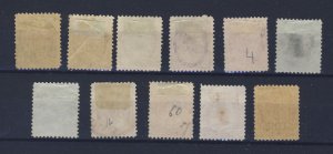 11x Canada Victoria Leaf Used Stamps #66 to #73 w shades Guide Value = $110.00