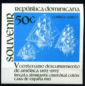 1983 Dominican Republic Scott C391  Mint NH S/S Discovery Of America Ship