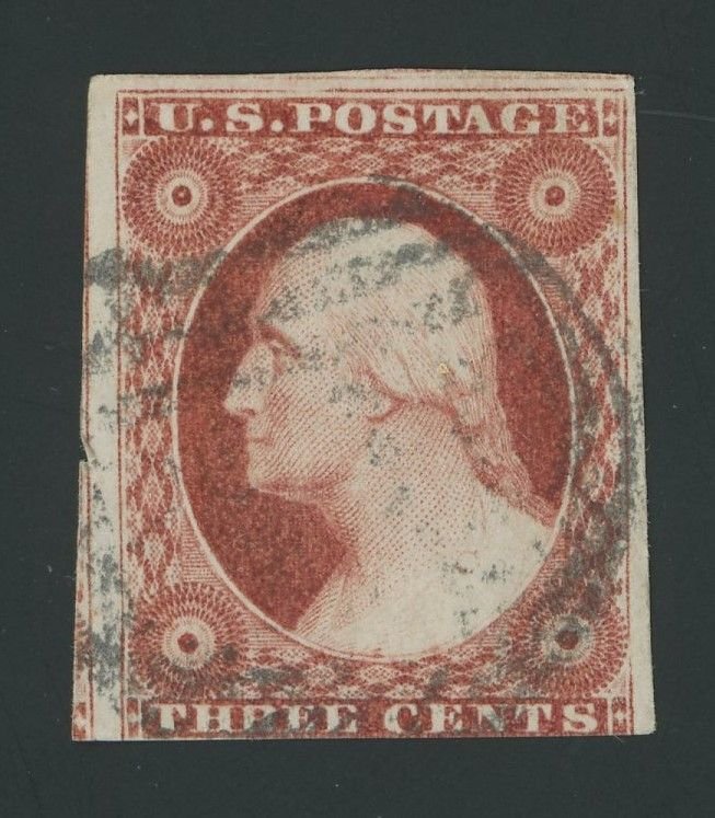 USA 11 - 3 cent Brownish Carmine shade - used with APS Certificate - Pos 23L7