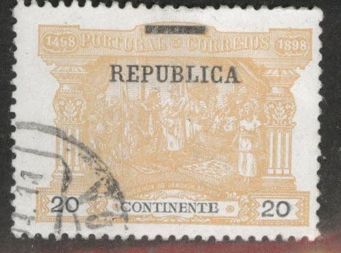 Portugal Scott 195 Used from Postage due  w Republic Overprint set of 1911