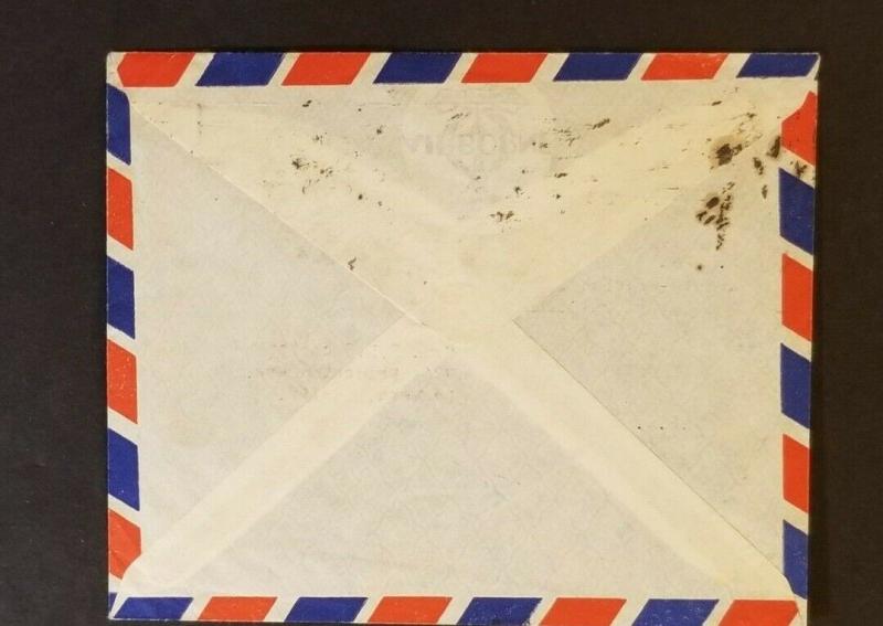 1959 Papeeti Tahiti to La Mesa California Missionary USA  Air Mail Cover 