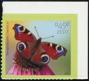 Estonia #759 Peacock Butterfly Inachis 0.45€ Postage Stamp 2014 Europe Eesti MNH