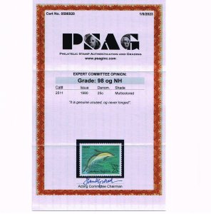 EXCEPTIONAL GENUINE SCOTT #2511 MINT PRISTINE OG NH PSAG CERT GRADED SUPERB-98