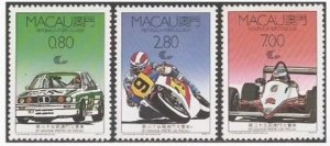 1988 Macau/Macao Grand prix STAMP 3V