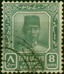 Trengganu 1941 8c Grey SG34a Ordin Paper Fine Used