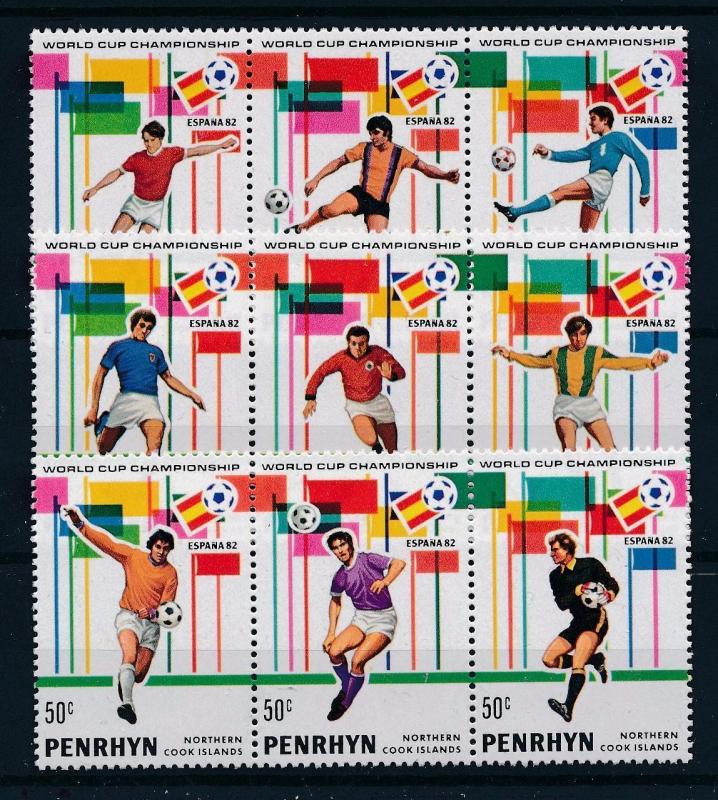 [60494] Penrhyn Cook Islands 1981 World Cup Soccer Football Spain 3 strips MNH