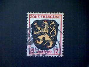 Germany (Allied Occupation-French Zone), Scott #4N12, used(o), Palatinate, 12pf