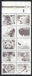 United States #1889a 18¢ Wildlife (1981). Booklet pane of 8. MNH