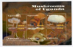 UGANDA 2002 MNH S/S OF 6 BIN $5.00 MUSHROOMS