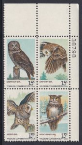 1763a Owls Plate Block MNH