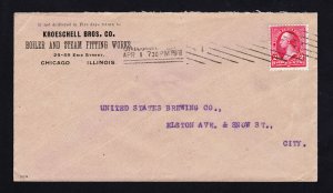 ADVERTISING COVER BARRY MACHINE CANCEL ON SCOTT #267 KROESCHELL BROS CO 1897