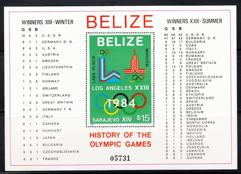 BELIZE  561-562 Mint NH souvenir sheets - S.G. No. MS 628