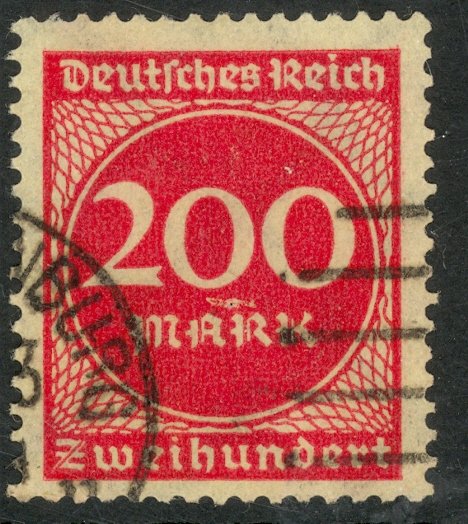 GERMANY 1922-23 200m Carmine Rose Inflation Issue Sc 230 VFU