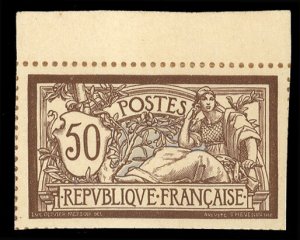 France, 1900-1950 #123a (Maury 120) Cat€350, 1900 50c bistre brown and gray...
