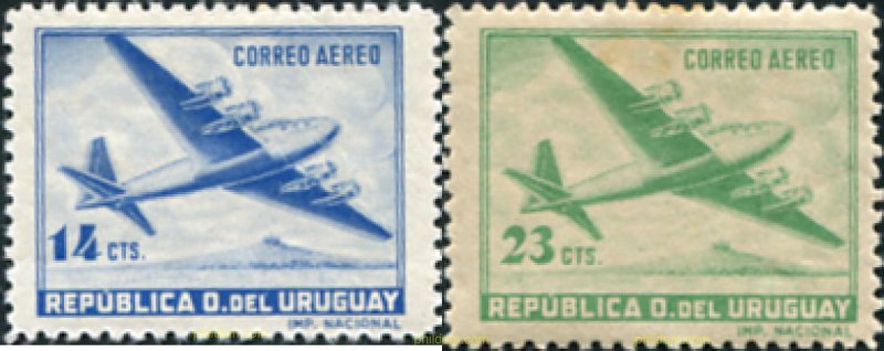 689674 HINGED URUGUAY 1947 SERIE BASICA