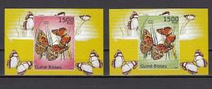 Guinea Bissau, Mi cat. 5103-5104. Butterfly values as s/sheets.
