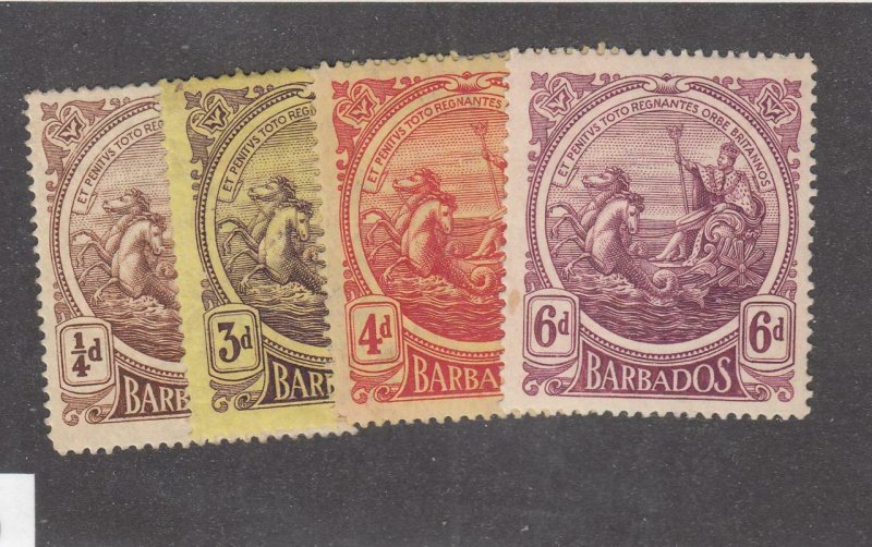 BARBADOS # 127,132-133,135 VF-MH SEAL OF COLONY CAT VALUE $24