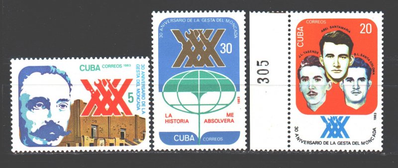 Cuba. 1983. 2743-45. Storming the Moncada barracks. MNH.