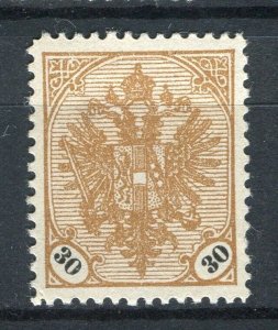 BOSNIA; 1901 early Eagle Coat of Arms issue fine Mint hinged 30h. value