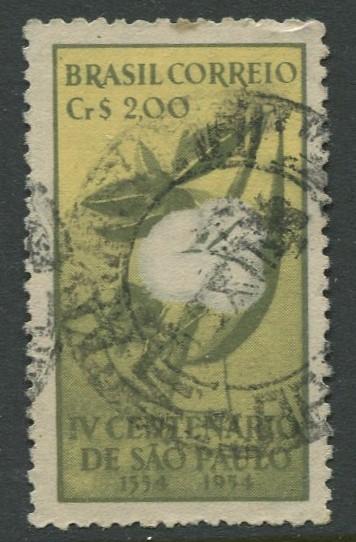 Brazil - Scott 772 - Cent.De Sao Paulo - 1954 - Used- Single 2cr Stamp