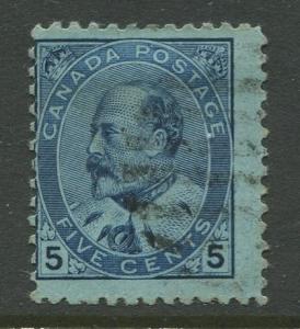 Canada - Scott 91 - KEVII Definitive Issue - 1903 - Used - Single 5c Stamp