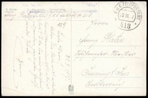 Austria WWI Feldpost Feldgendarmerie Field Police Cover War Devastation P G69747