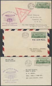 #C18 (3) FDC W/ DIFF CITY CANCELS NY, WASHINGTON DC & MIAMI, FL CV $1,000 HV9087