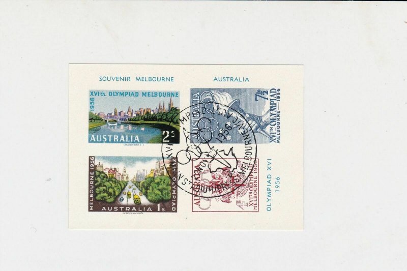 Australia Olympics 1956 Special Cancel Stamp Sheet ref R 17783