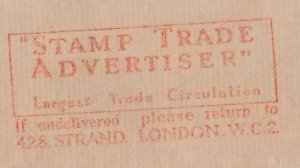 Meter wrapper GB / UK 1937 Stamp Trade Advertiser