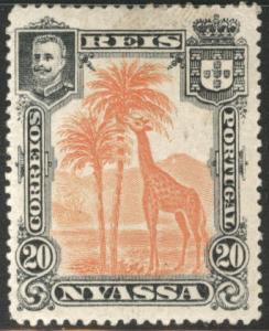 Nyassa Scott 30 MH* African Animal Giraffe stamp from 1901 set