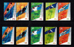 Australia 2000 Sydney Paralympic Games  Set of 5 + Self-adhesives Used