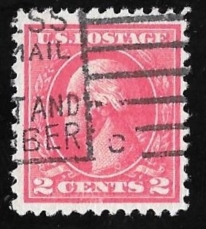 528B 2 cents SUPERB LOGO CANCEL Washington Carmine ty 6 Stamp used AVG