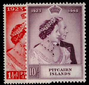 PITCAIRN ISLANDS GVI SG11-12,  1949 ROYAL SILVER WEDDING set, LH MINT. Cat £41.