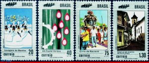 1210-13 BRAZIL 1972 TOURISM, CELEBRATIONS, GRAPE FESTIVAL, MI# 1304-07 C-721 MNH