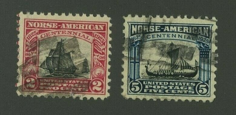 US 1925 Norse-American Issue, Scott 620-621 used, Value = $11.75