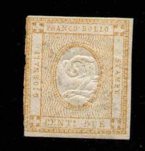Italy Scott P1 MH* embossed Newspaper Stamp collectors mark