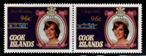 Cook Islands Scott 739 surcharge on $2.50 stamps.