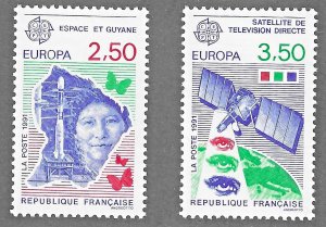 France (1991) - Scott # 2254 - 2255,  MNH