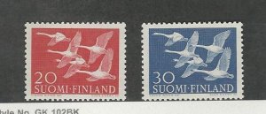 Finland, Postage Stamp, #343-344 Mint LH, 1956 Birds