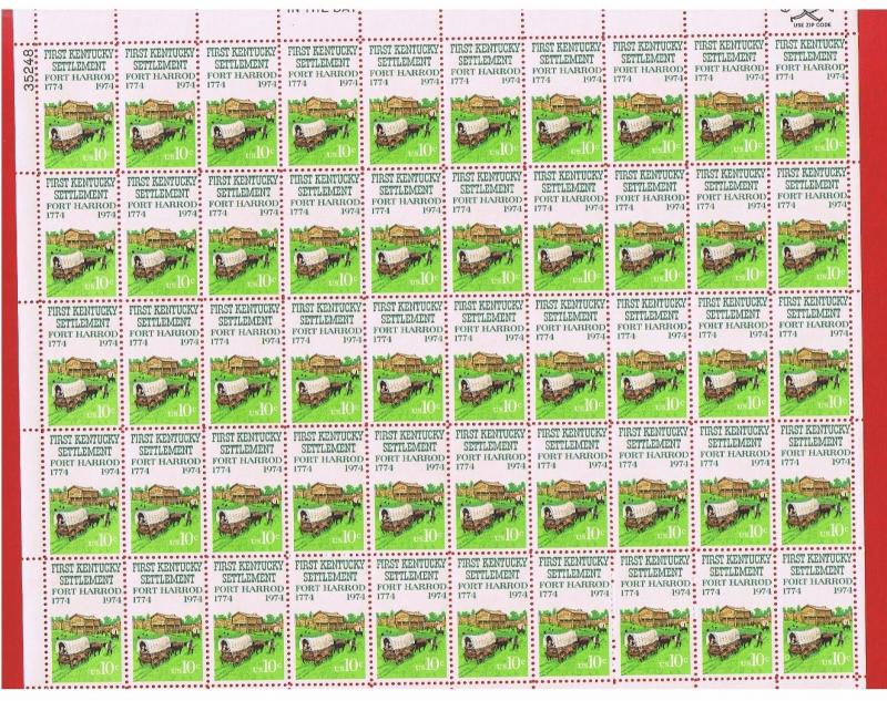 #1542 MNH OG sheet of 50 Kentucky @ face Value